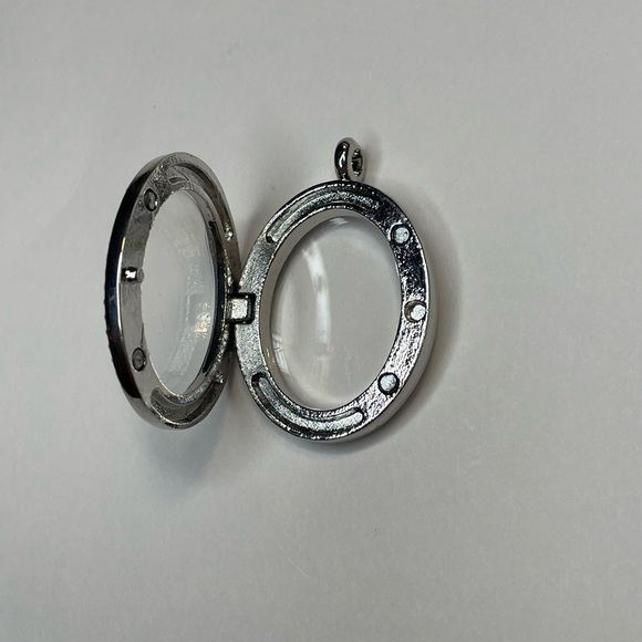 Silver & Gold-Tone Oval Gem Lockets - Picture 3 of 6